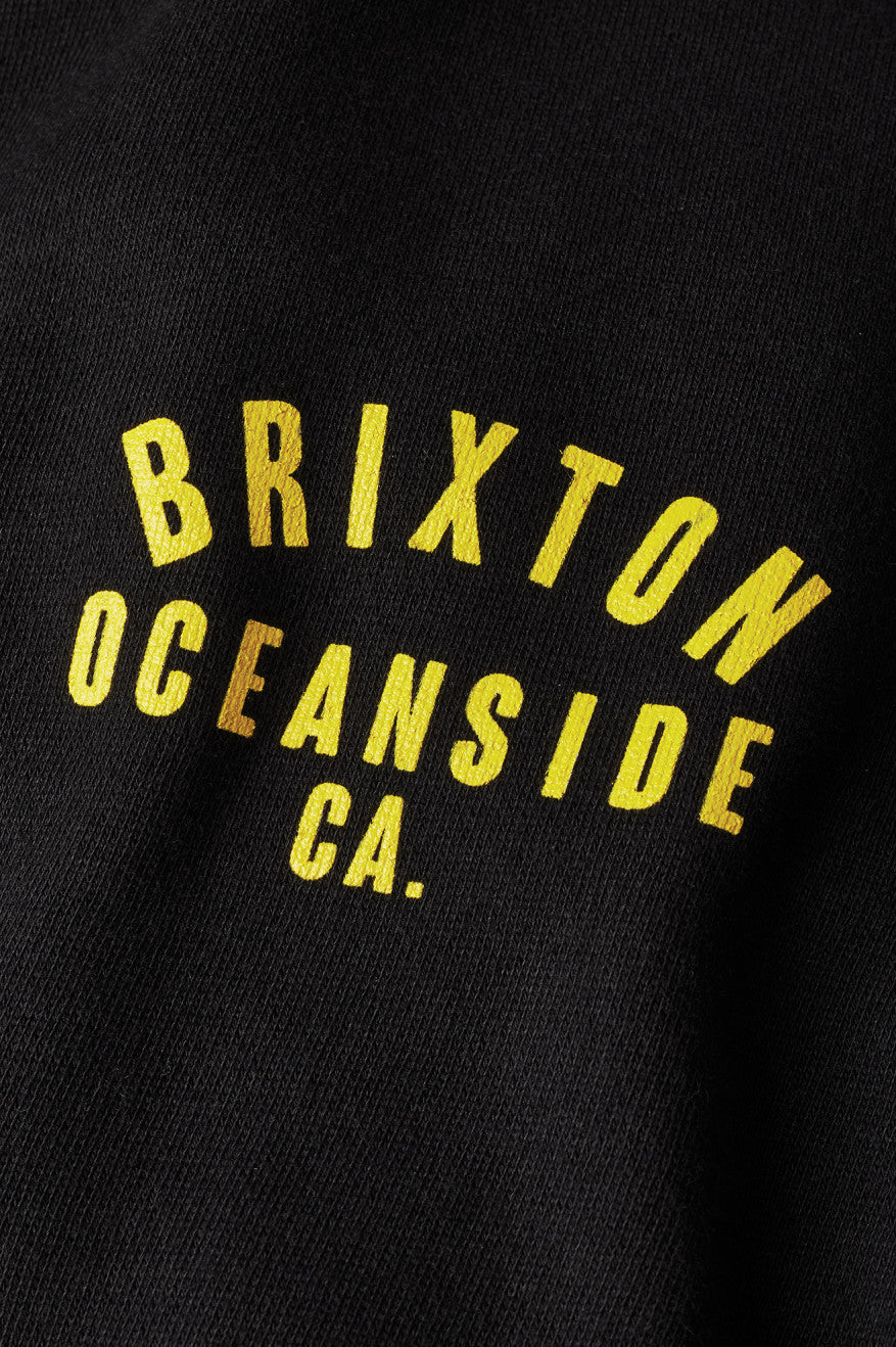 Brixton Woodburn Oceanside Fleece Hoodie Heren Zwart Goud | 362859YGD