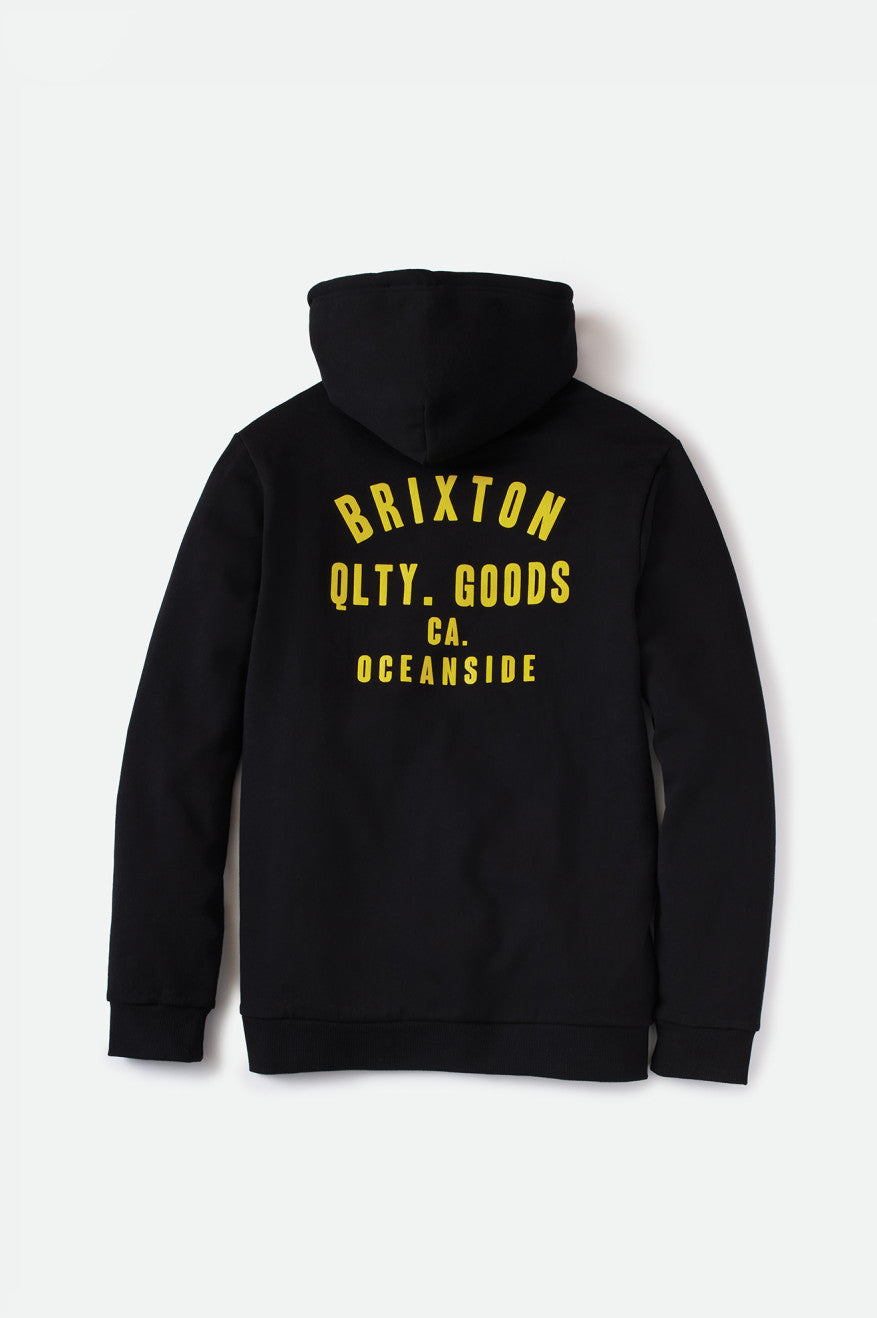 Brixton Woodburn Oceanside Fleece Hoodie Heren Zwart Goud | 362859YGD